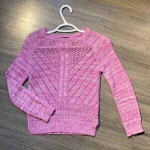 CHILDREN'S PLACE Sweater, LIKE NEW, Crochet Knit, Mid Pink, Girls Lrg (10-12yrs)
